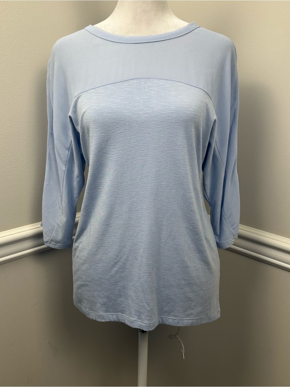 dolan Pale Blue Lightweight Boatneck Long Sleeve Top XS
